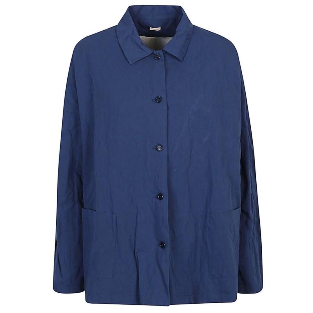 APUNTOB Women's Oversized Cotton Blend Jacket Women BLUE Coats & Jackets